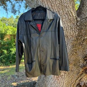 Vtg Handmade Black Genuine Leather Marruecos jacket.Made in Columbia.3 pockets.M